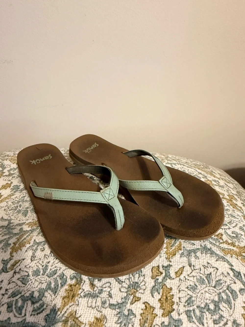 Sanuk Light Blue/Green Yogo Joy Sandals